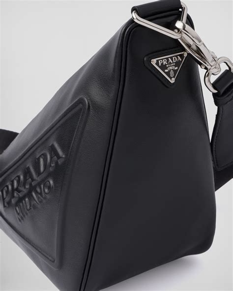 prada tote bag triangle|Prada triangle leather shoulder bag.